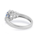 Sterling Silver Blue CZ Vintage Design Ring