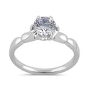 Sterling Silver 6.5mm Clear CZ Vintage Crown Setting Ring