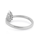 Sterling Silver Clear CZ Dainty Pear Halo RIng