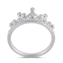 Sterling Silver Clear CZ Princess Crown Ring
