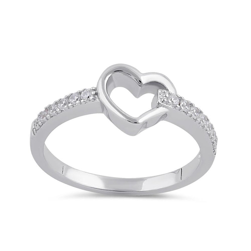 Sterling Silver Clear CZ Heart Design Ring