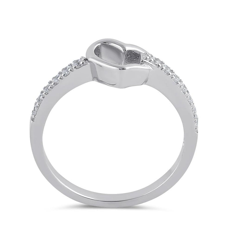 Sterling Silver Clear CZ Heart Design Ring