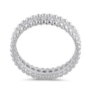 Sterling Silver Clear CZ Beaded Band Ring