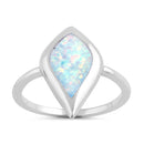 Sterling Silver Mystic Shape White Opal Ring
