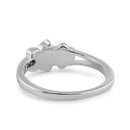 Sterling Silver Blue Lab Opal Greek Butterfly Flower Ring