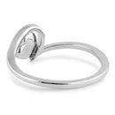 Sterling Silver Blue Lavender Lab Opal  Heart in Wave Ring