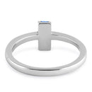 Sterling Silver Blue Lab Opal Semi Circle Ring