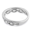 Sterling Silver Stackable Half Eternity Twist and Round Cut Clear CZ Ring