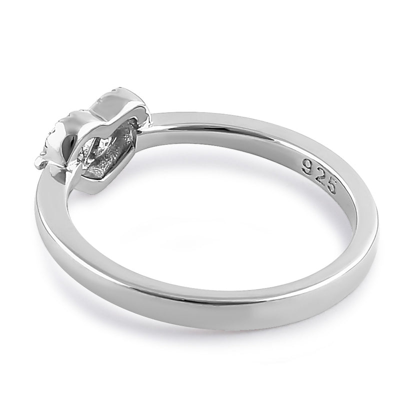 Sterling Silver Inner Heartbeat Round Cut Clear CZ Ring