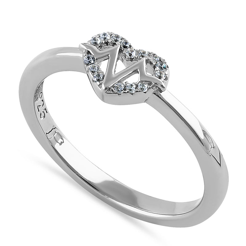 Sterling Silver Inner Heartbeat Round Cut Clear CZ Ring