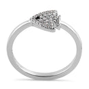 Sterling Silver Round Cut Clear CZ Fish Ring