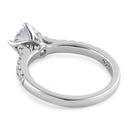 Sterling Silver Simple Classy Round Cut Clear CZ Engagement Ring