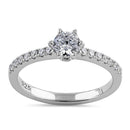 Sterling Silver Cali Chic Round Cut Clear CZ Engagement Ring