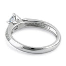 Sterling Silver Petite Pave Round Cut Clear CZ Engagement Ring