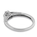Sterling Silver Dainty Cathedral Round Cut Clear CZ Engagement Ring