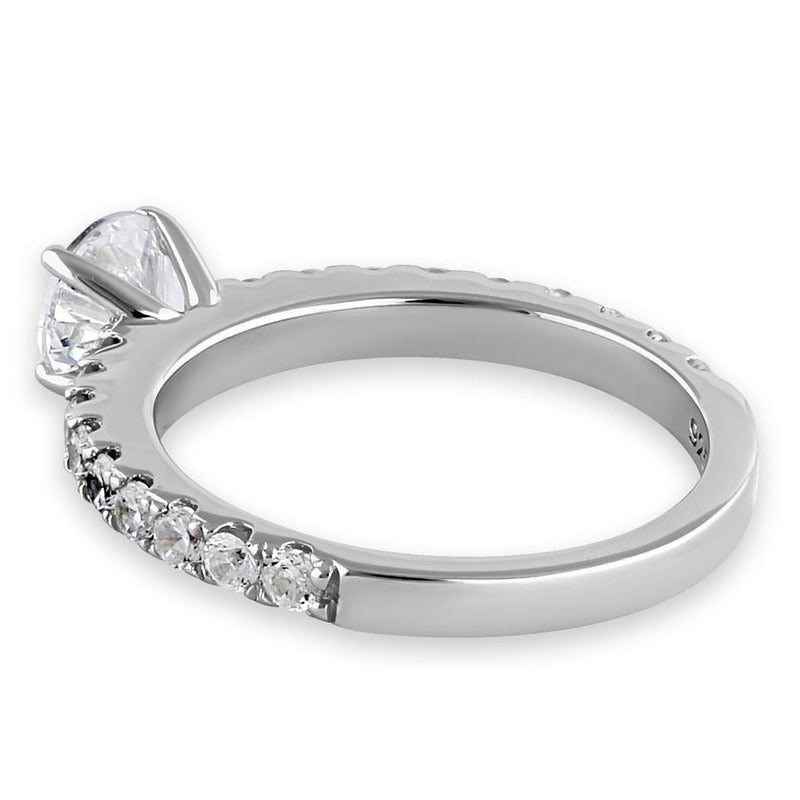 Sterling Silver Cali Chic 6.0mm Round Cut Clear CZ Engagement Ring