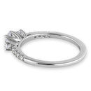 Sterling Silver Dainty Round Trio Cut Clear CZ Engagement Ring