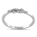 Sterling Silver Unique Dainty Cluster Round Clear Cut CZ Ring