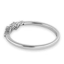 Sterling Silver Unique Dainty Cluster Round Clear Cut CZ Ring