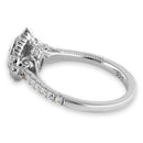 Sterling Silver Victorian Oval Marquise Halo Round Cut Clear CZ Engagement Ring