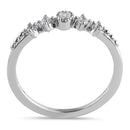 Sterling Silver Thin Half Eternity Round Cut Clear CZ Ring