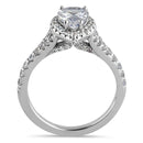 Sterling Silver Elegant Victorian Pear Cut Halo Clear CZ Engagement Ring