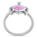 Sterling Silver Turtle Pink Lab Opal Ring