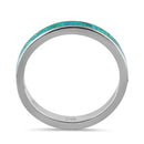 Sterling Silver Seamless Green Lab Opal Ring