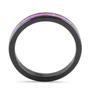 Sterling Silver Black Rhodium Plated  Seamless Pink Lab Opal Ring