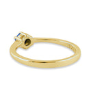 Sterling Silver Gold Plated Round Blue Lab Opal Ring