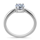 Sterling Silver 6mm Round Clear CZ Ring