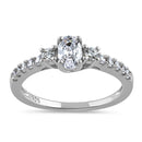 Sterling Silver Enchanted Oval Clear CZ Ring