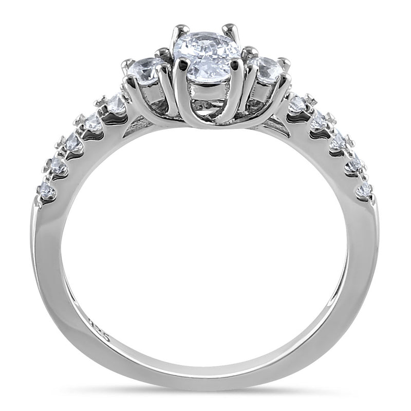 Sterling Silver Enchanted Oval Clear CZ Ring