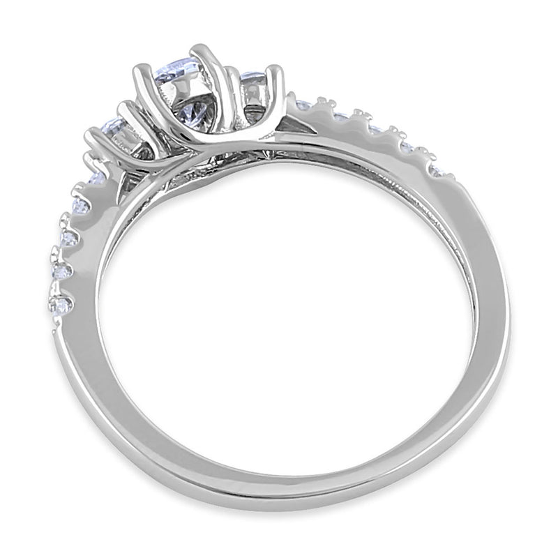 Sterling Silver Enchanted Oval Clear CZ Ring