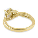 Sterling Silver Center Stone Charmed  Mother of Pearl Gold Plated Ring