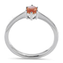 Sterling Silver Round Pink Mother of Pearl Ring