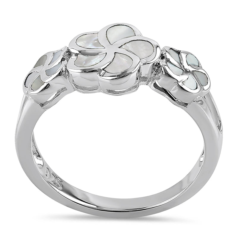 Sterling Silver Plumeria Mother of Pearl Ring