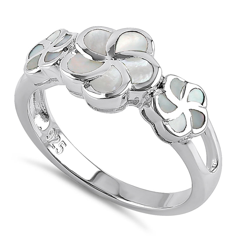 Sterling Silver Plumeria Mother of Pearl Ring