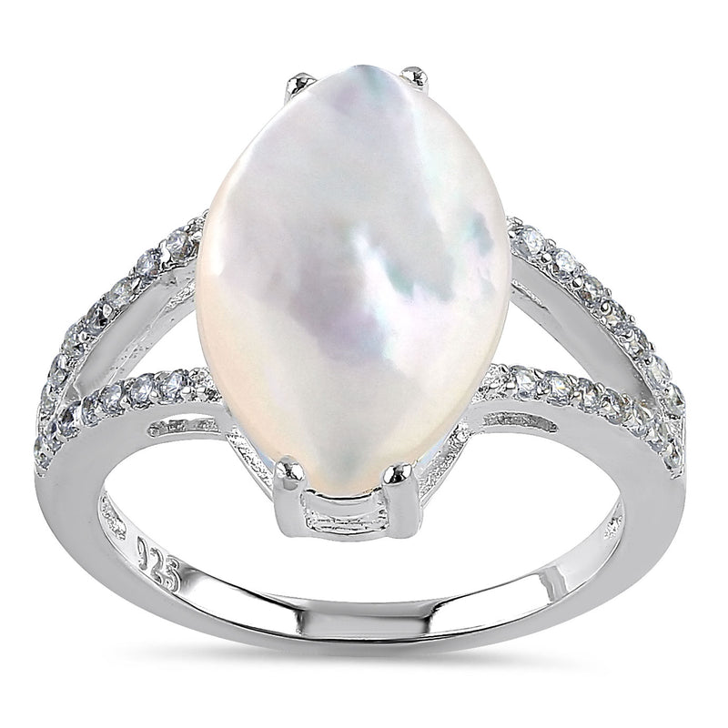 Sterling Silver Marquise Mother of Pearl Ring