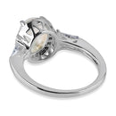 Sterling Silver Oval Mother of Pearl CZ Ring