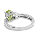 Sterling Silver Charmed Oval Apple Green CZ Ring