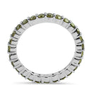 Sterling Silver Eternity Peridot CZ Ring