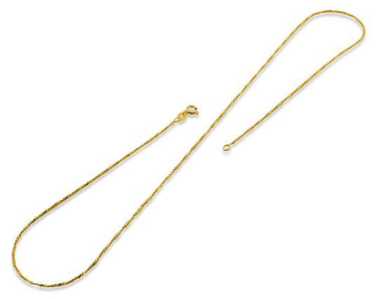 Sterling Silver Gold Plated Twisted Serpentine Chains 1.0MM
