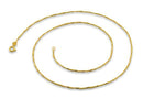 Sterling Silver Gold Plated Twisted Serpentine Chains 1.0MM