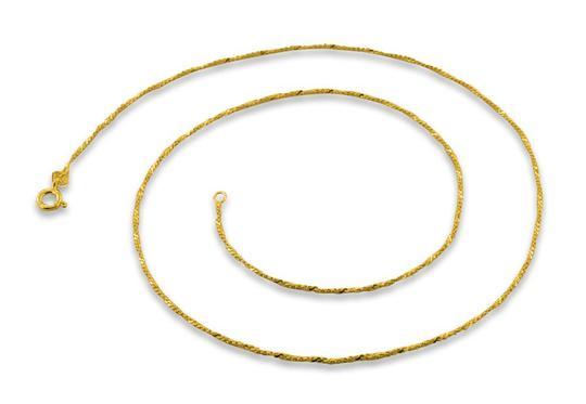 Sterling Silver Gold Plated Twisted Serpentine Chains 1.0MM