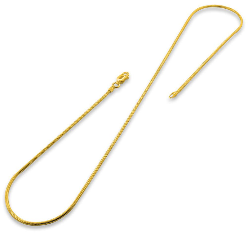 14K Gold Plated Sterling Silver Snake Chain 1.5MM