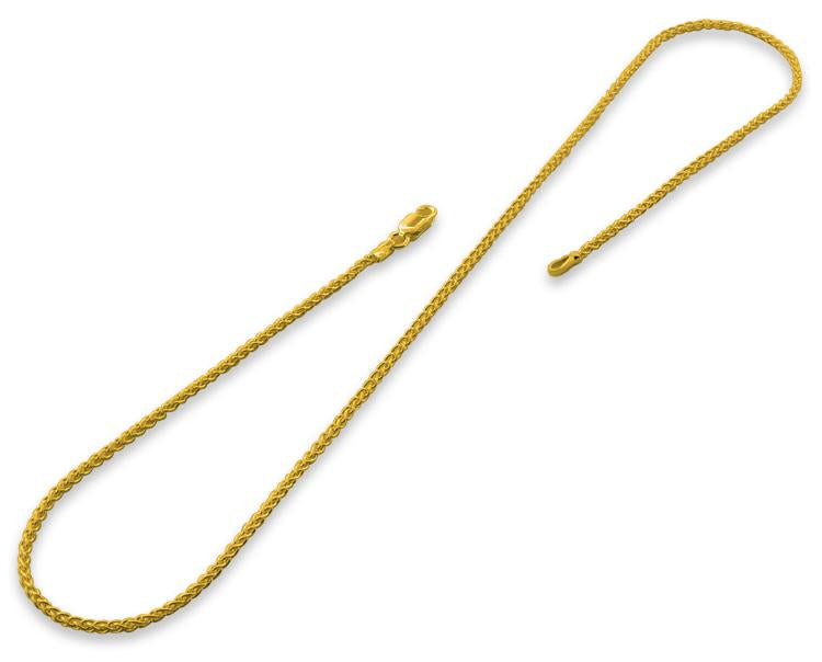 14K Gold Plated Sterling Silver Spiga Chain 1.8MM