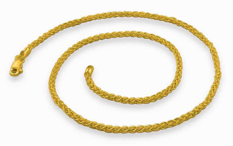 14K Gold Plated Sterling Silver Spiga Chain 2.5MM