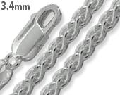 Sterling Silver Spiga Wheat Chain 3.4MM