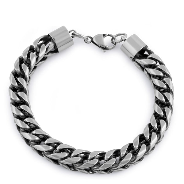 Stainless Steel Antique Finish Curb Bracelet